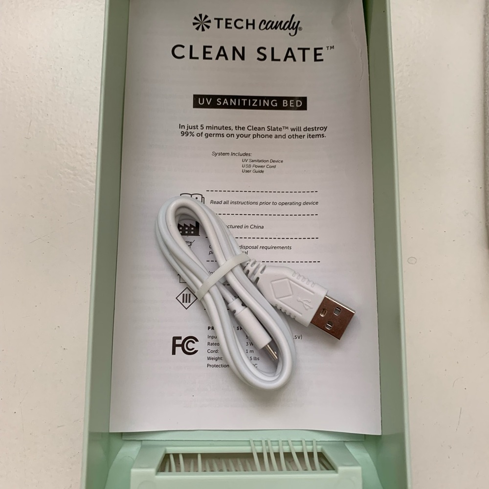 UV Sanitizing Bed for phone, keys, pens, any item! Tech Candy brand. Brand New.